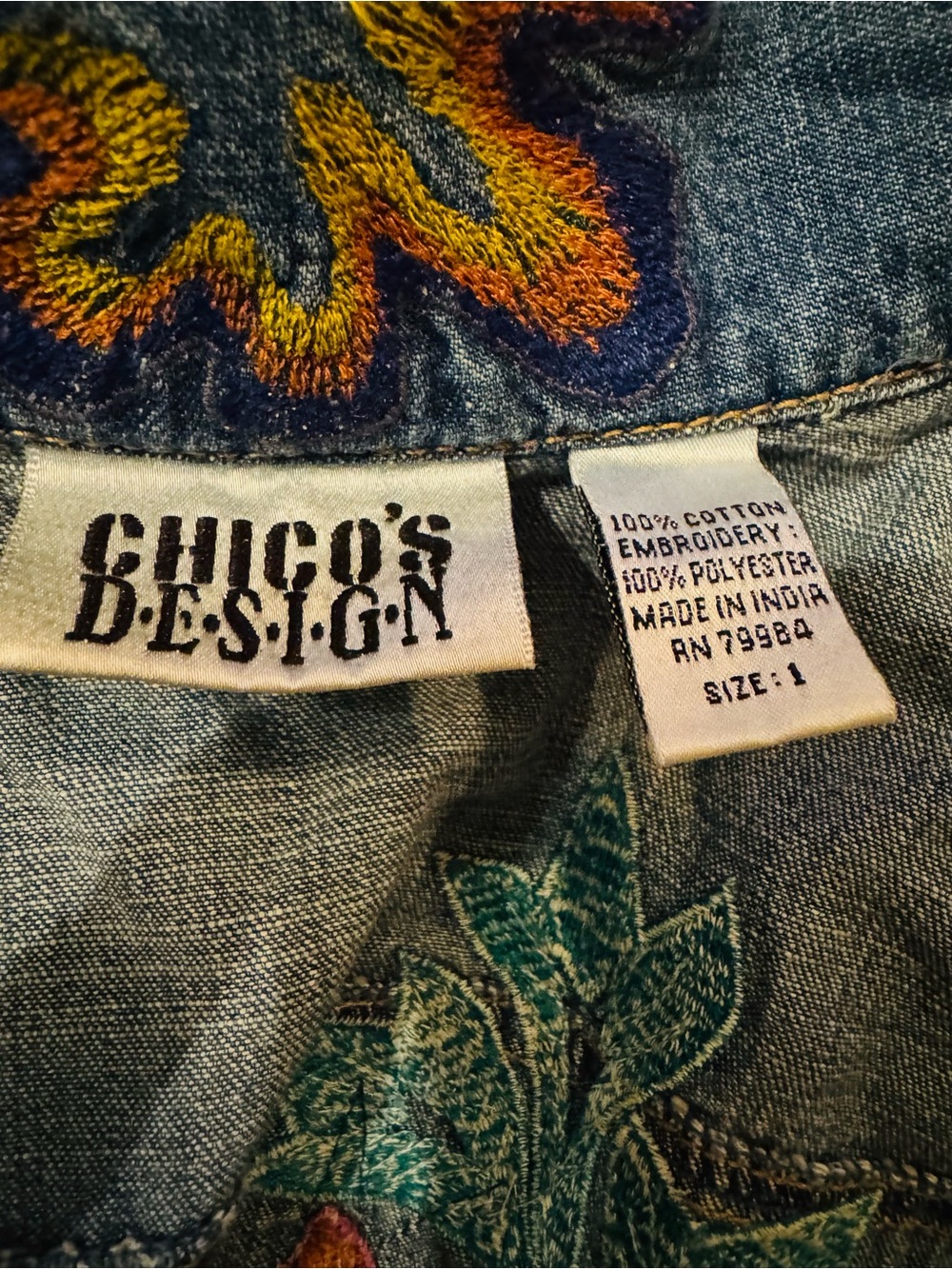 Embroidered Denim Jacket - Picture 6 of 6